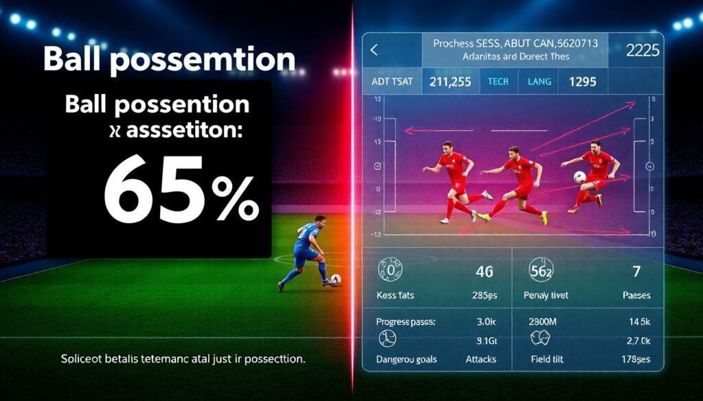 Подробная статистика матча в реальном времени: владение мячом и темп игры - иллюстрация