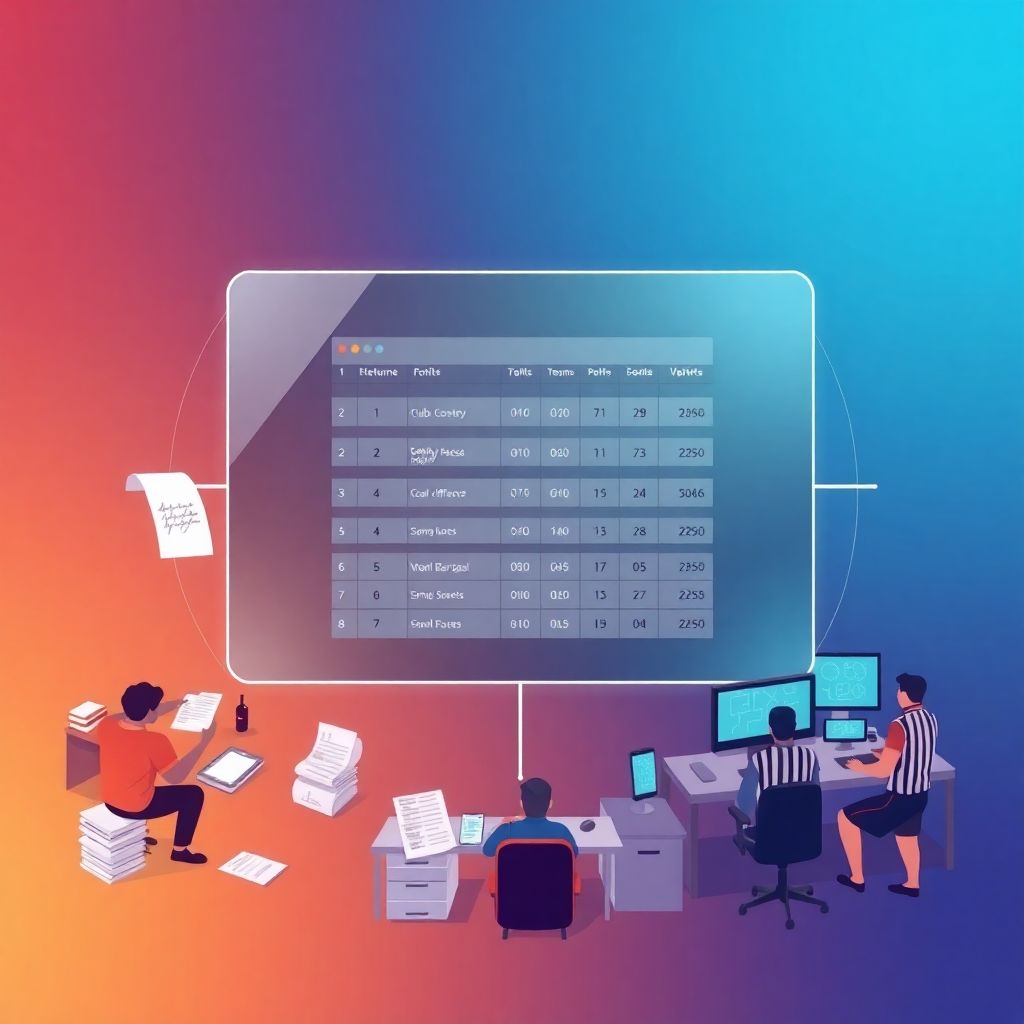 Организация турнирной таблицы и принципы расчета очков в соревнованиях